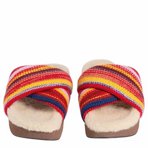 Chloe wavy shearling platform Sandals - Picture 1 of 7